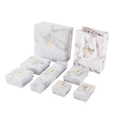 China Custom Printing High Grade Luxury Marble Paper Jewelry Packaging Box Recyclable for sale