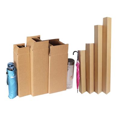 China Disposable Logo Print Corrugate Paper Long Umbrella Delivery Packing Box for sale