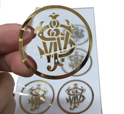 China Custom Decorative Gold Foil Stemp Sticker Printing Permanent Adhesive Vinyl Stickers for sale