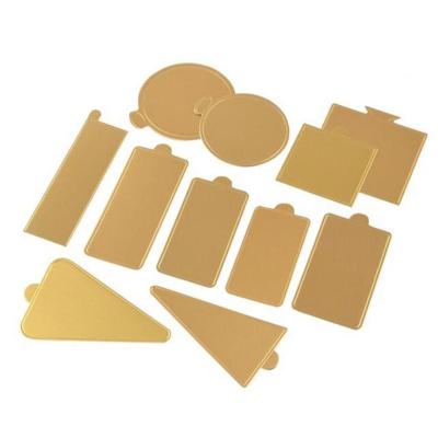 China Gold Greaseproof Foam Mat Cake Base Boards Paper Multi Shape Dessert Tray for sale