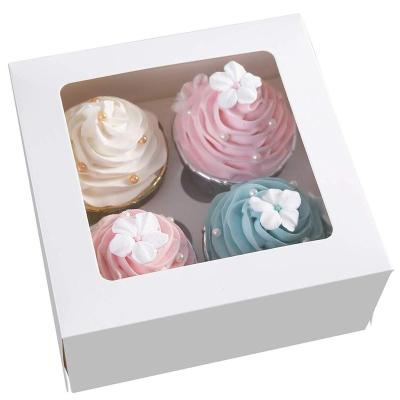 China Recyclable With Window Muffin Cupcake Box Wedding Baby Shower Gift Box for sale