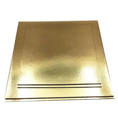 China Disposable 2-3mm Square Board Gold Foil Sheet Thicken Cake Base Boards for sale