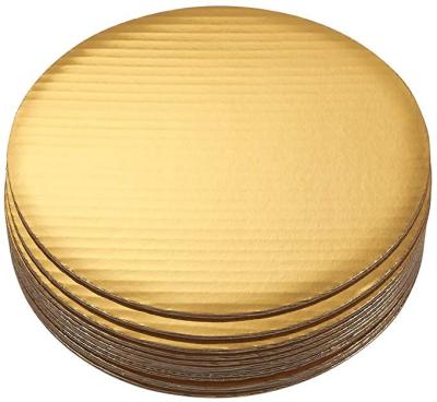 China Food Grade Disposable Gold Cake Protector Metallic Sturdy Corrugated Paper Boards for sale