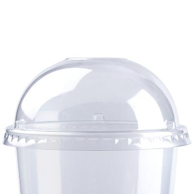 China Non Refillable Disposable Crystal Clear Beverage Cups Plastic Dome Lids Cover for sale