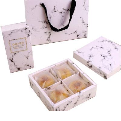 China Romantic Marble Disposable Gift Wrapping Paper Gift Mooncake Box for sale