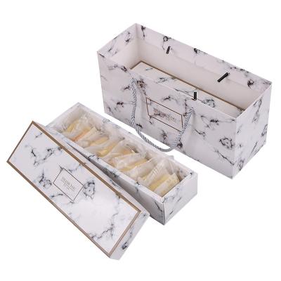 China Disposable Ready Goods Creative Cookie Paper Cardboard Packaging Set Cookie Box And Bag With Dividers for sale