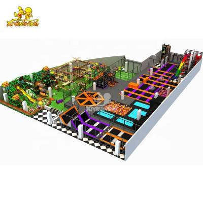 China With Protective Net Customized Adults Trampoline Park With Soft Cloth- Indoor Jungle Playground For Kids for sale