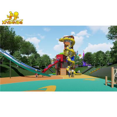 China Eco - Friendly Wholesale Plastic Wooden Equipment Pirate Ship Slide With Outdoor Playground Climbing for sale