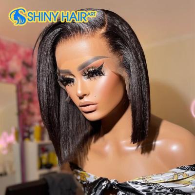 China Hd Human Indian Virgin Hair Wig Full Lace Wig Transparent Hair Full Lace Wig, Bob Hair Lace Front Bob Wig, Raw Unprocessed Straight Virgin Hair Wig for sale