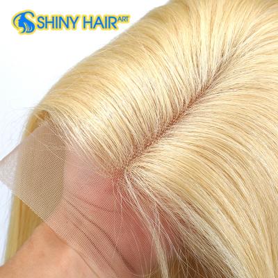 China Cheap Blonde Front Lace 613 Silky Straight Wave Hair, 613 Malaysian Human Hair Raw Bundles, 613 Mink Blond Cuticle Raw Virgin Hair for sale