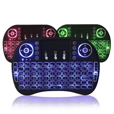 China Mini Wireless Keyboard 2.4G Wireless Backlit Keyboard with Touchpad Handheld Keyboard for PC Android TV Box for sale