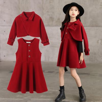 China Anti-Wrinkle Fashion Hot Selling Lovely Fashion Worsted Wool Teen Kids Girls Clothing Sets For 8-10 Years Old for sale