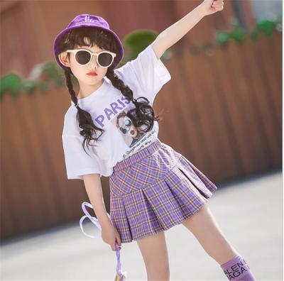 China Kids Girls Casual Clothing Sets Sport Clothes Navy Style Striped Skirts Girls Sports Suits Teenage Children Tracksuits for sale