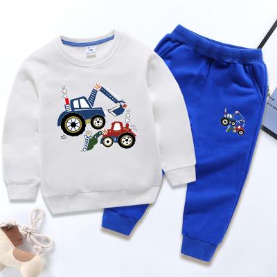 China Sports cartoon children's autumn and winter clothing little boy girl clothes set 2 piece set baby clothes for sale