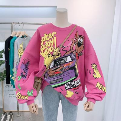 China Cool Autumn Women Hoodies Cartoon Print Anti-wrinkle 2021 Streetwear Funny Oversized Hop Sweatshirt Tops Sweatshirts for sale