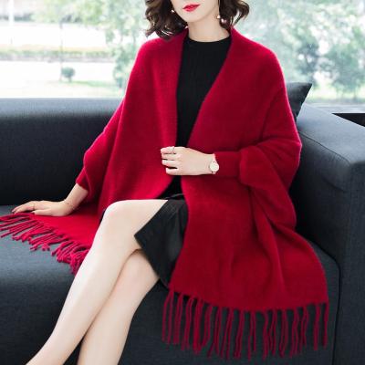 China Good Japanese and Korean Sweet Selling Goods Autumn Other Scarves Shawls Hijab Stain Warp Knitting Big Red 5 for sale