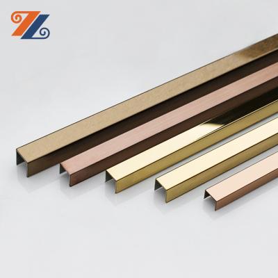 China Modern 201 304 PVD Color Stainless Steel U Shape Channel For Tile Decoration for sale