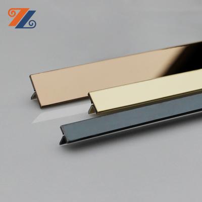 China Modern 201 304 Color Stainless Steel T Shape Profile For Wall / Floor / Ceiling Trim Decoration for sale