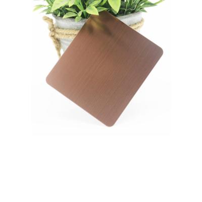 China Interior Wall Panels 304 Stainless Steel 316 Anti-finger Printing Hairline Finish Bronze Color Decorative Sheet For Cutting Bending Netting for sale