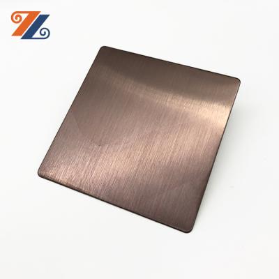 China Decorative Metal Hairline Hairline Stainless Steel Anti-finger Interior Wall Panels Red Bronze Copper Cladding Print For Fabricating for sale