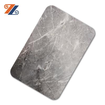 China Interior Wall Panels Laminated Marble Pattern 201 304 316 0.5mm Stainless Steel Sheet For Kitchen Wall Decor for sale