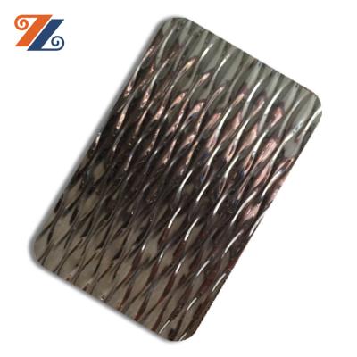 China Wall Decoration Stamped Finish 2WL 5WL Customized Pattern Stainless Steel Sheet 4x8 For Wall Panel Building Material for sale