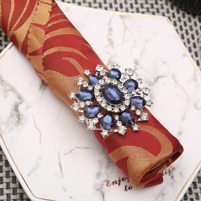 China Viable Floral Style Napkin Rings Napkin Holder Wedding Banquet Dinner Decoration (Silver) for sale