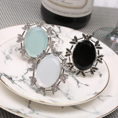 China Diamond Napkin Rings Viable For Wedding Napkin Holders Chair Sashes Banquet Dinner Christmas Table Decoration for sale