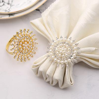 China Diamond Napkin Rings Viable For Wedding Napkin Holders Chair Sashes Banquet Dinner Christmas Table Decoration for sale