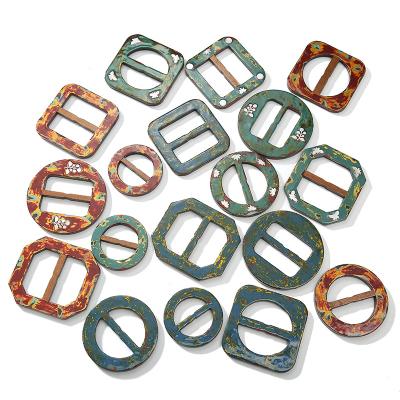 China New Fashion Pin Buckles Round Bamboo Buckle For Belts Forest Style Rattan Knit Buckle Head For Bag for sale