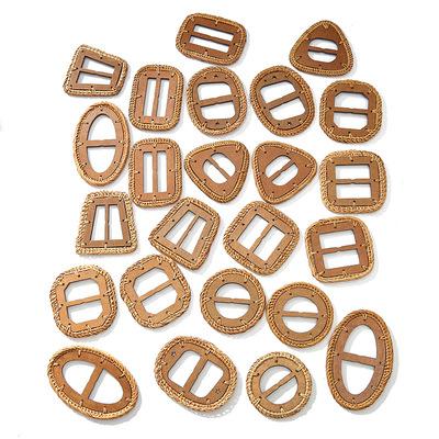 China New Fashion Pin Buckles Round Bamboo Buckle For Belts Forest Style Rattan Knit Buckle Head For Bag for sale