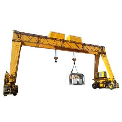 China Gantry Crane Rubber Tyred Gantry Crane 40 Ton 10 Ton 25 Ton Double Girder Straddle Carrier Rtg Gantry Crane for Outdoor for sale