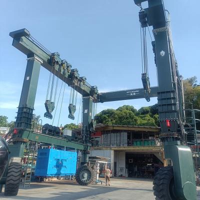 China Gantry Crane Customized Design 50 Ton Mobile Boat Hoist Yacht Boat Lift Crane Marine Travel Lift for sale