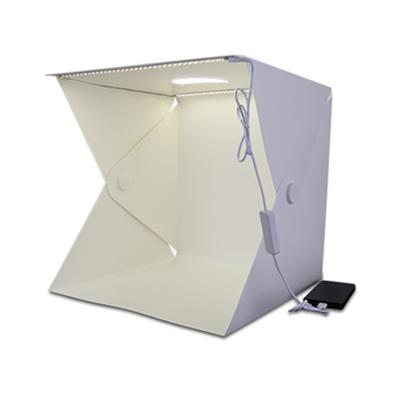 China PP Lightroom +Non-woven backdrops 40cm 16inch portable foldable photo studio 2 LED strips tent box Dimmable led light photostudio for sale