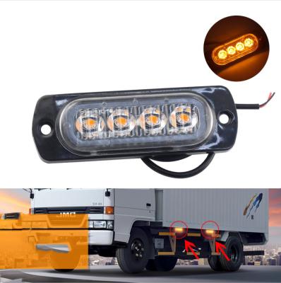 China 12V 86mm*28mm Ultrathin Truck Side Light 4LED Warning Light Decorative Warning Light for sale