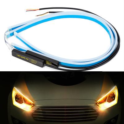 China Yosovlamp 45CM Car PVC Yosovlamp 45CM Ultra-thin Flexible Angle 60CM Strip DRL 60CM Flexible Led Light-guide Strip White/yellow flexible led drl for sale