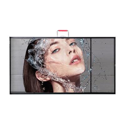 China Indoor Light Glass Window Led Video Mobile Message Advertising Indoor Transparent Led Wall Screen Displays for sale