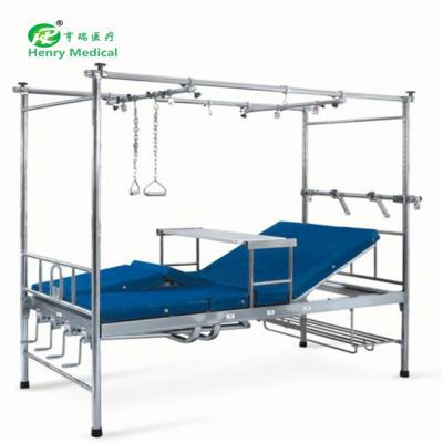 China Hospital Factory Direct Sale Manual 4 Function Hospital Bed Stainless Steel Orthopedic Bed for sale