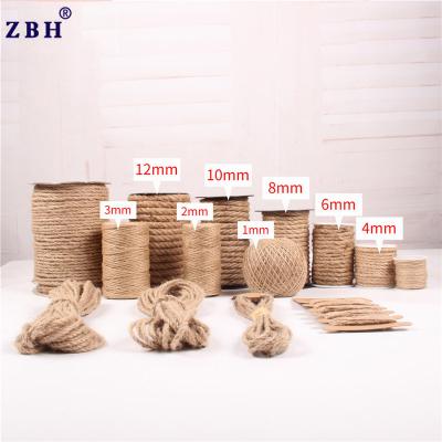 China Jute Twist Rope 1mm-20mm Natural Jute Twine Rope , Twine Kraft Tags Wrap Jute Rope for sale