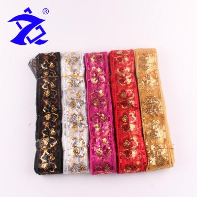 China Viable custom wholesale price butterfly sequins factory style national embroidery flower lace for sale