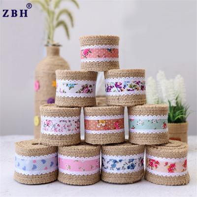 China Elastic Roll High Quality Hemp Ribbon Natural Burlap Stripe Jute Ribbon for sale