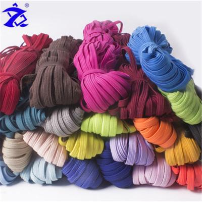 China Stretch Flat Elastic Cord 6mm Multicolor Sustainable Tie Up Colorful Elastic Bands for sale