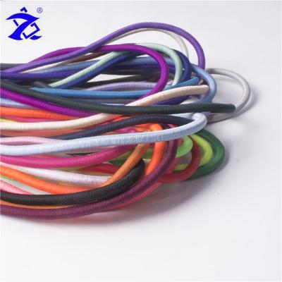 China Round Stretch Elastic Cord 4mm Colored Sustainable Tie Up Elastic Bands for sale