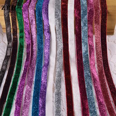 China Double Face Shinny Elastic Stretch Velvet Ribbon Garment Hair Accessories for sale