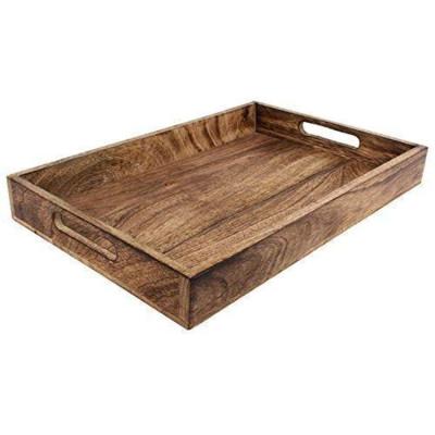 China Hotel home restaurant modern minimalist wood tray with handle food tray for sale