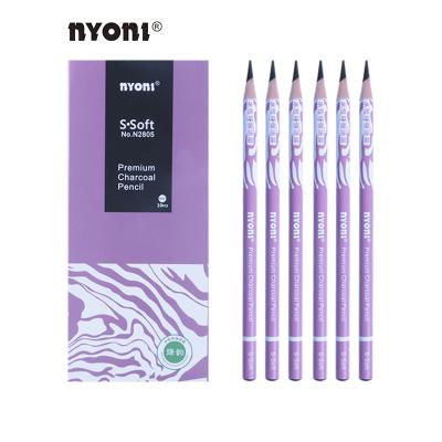 China Professional Professional Nyoni N2805 S.soft Art Standard Natural Wood Charcoal Pencil Sketch Pencil Hot Selling Wooden for sale