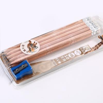 China No Paint Engraved Naturalwood Engraved Promotional Wholesale HB Standard Pencils No Paint Pencil Sets Lead Free Poison Environmental Pencil for sale