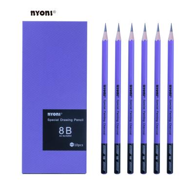 China Basswood Professional Nyoni N2802 8B 10B 12B Sketch Pencil Sets Variety Lead Drawing Pencil for sale