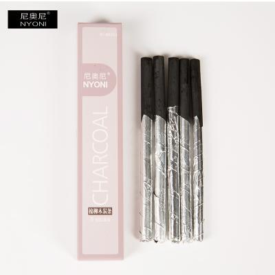 China Convenient Charcoal and Clean Pack Round Cotton Willow Charcoal Stick Drawing with Tin Foil Wrapper for sale