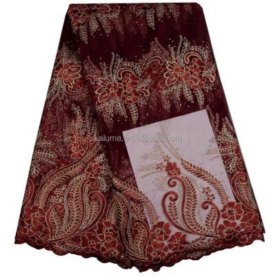 China Latest Viable Swiss Voile Lace Fabric With Stones Nigerian French Lace Fabric Embroidered French Net Lace 632 for sale